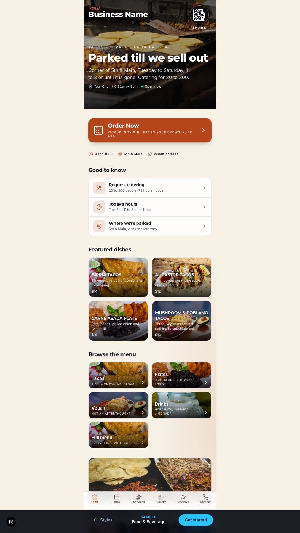 The Food & Beverage layout